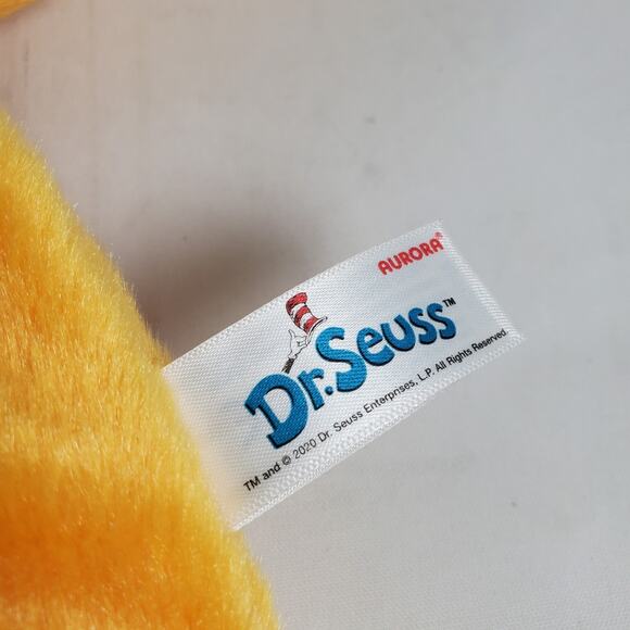 Aurora Dr Seuss Lorax Plush Hand Puppet Yellow 10" Stuffed Animal - Picture 8 of 9